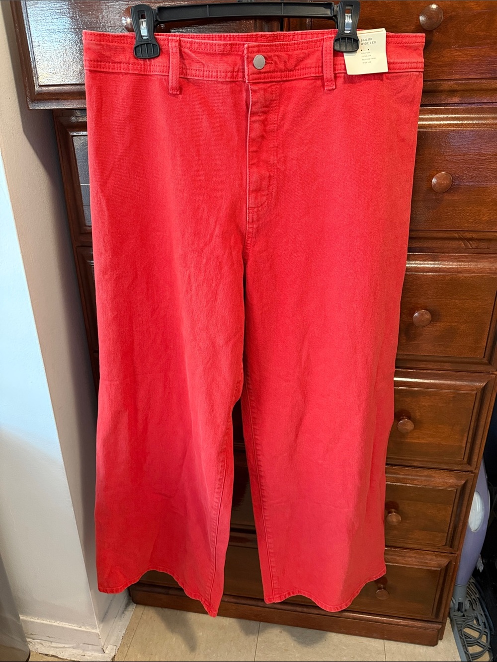 Universal Thread Red Wide-Leg Cotton Pants
